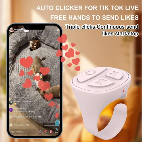 Miniatura 3 de Tiktok - Anillo de desplazamiento, control remoto de cámara Bluetooth, control remoto de anillo de desplazamiento para iPhone, TikTok, FB, YouTube