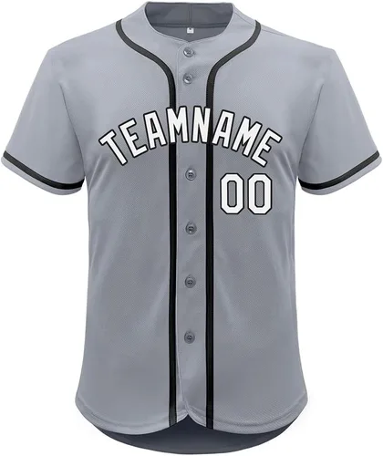 Miniatura 100 de Camiseta de béisbol de malla personalizada con botones y número de nombre cosido personalizado para hombres/mujeres/jóvenes