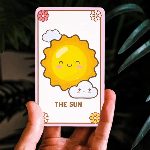Miniatura 6 de Lindas cartas de tarot Kawaii para principiantes - Baraja mágica de anime Oracle para adolescentes Afirmación