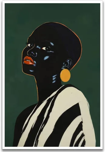Miniatura 11 de Lienzo decorativo para pared, diseño de cultura negra, póster afroamericano de arte para pared, arte abstracto, pintura al óleo para sala de estar