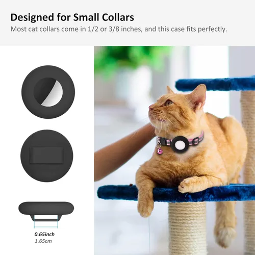 Miniatura 2 de SimpleThings Air-tag - Soporte para collar de gato, funda protectora de silicona para mascotas para Air-tag, paquete de 2 fundas impermeables