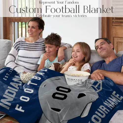 Miniatura 23 de Manta personalizada para fanáticos del fútbol americano – Se envía al día siguiente – Hecha en Estados Unidos – Manta de vellón personalizada