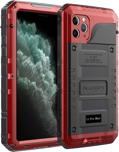 Miniatura 25 de Beasyjoy Funda impermeable para iPhone 14 Pro Max, funda de metal resistente con protector de pantalla integrado, protección de cuerpo completo