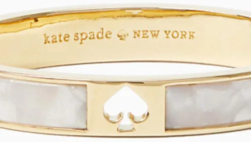 Miniatura 3 de Kate Spade New York Pulsera de perlas 'Hole Punch Spade Hinge', Metal, Metal chapado