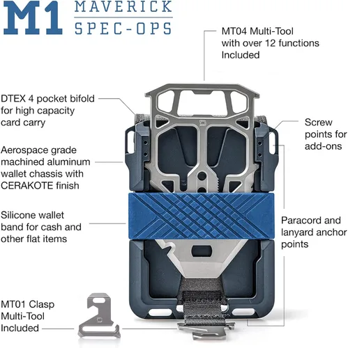 Miniatura 3 de Dango - Cartera M1 Maverick de aluminio mecanizado CNC, bloqueo RFID, fabricada en Estados Unidos
