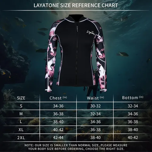 Miniatura 2 de LayaTone 2mm Wetsuit Top Women – Long Sleeve Neoprene Jacket with Lycra Sleeves, YKK Front Zip, Ultra-Thin Flexible Arms, Double-Density Warmth &