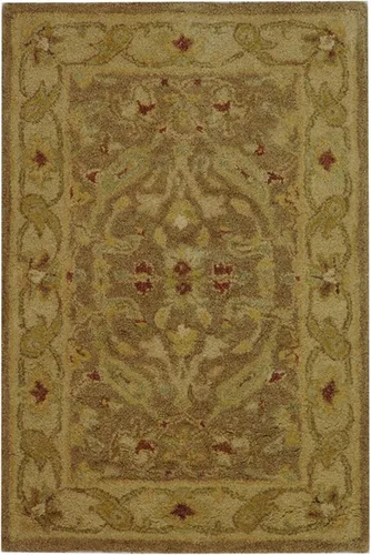 Miniatura 23 de SAFAVIEH Antiquity Collection AT311A - Alfombra decorativa de lana oriental tradicional hecha a mano, 2 x 3 pies, marrón y dorado