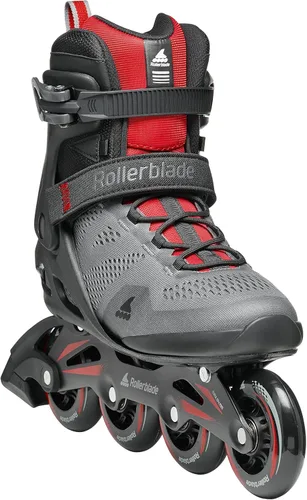 Miniatura 4 de Rollerblade Macroblade 84 Patines en línea para hombre, color gris oscuro y rojo, patines en línea de rendimiento