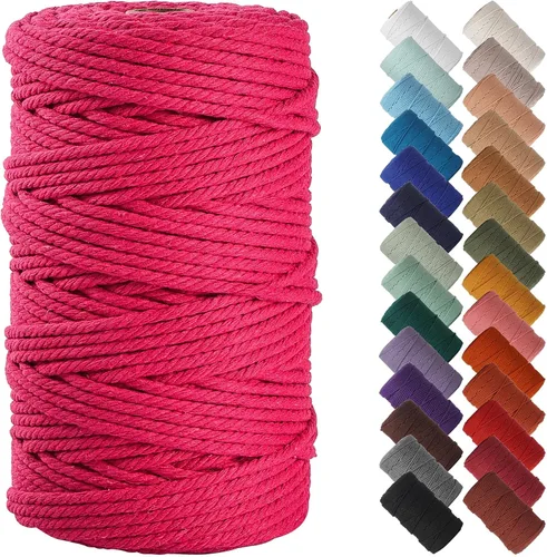 Miniatura 98 de NOANTA - Cuerda de macramé color beige natural, 1/8 pulgadas (3 mm) x 109 yardas (100 metros), cuerda de algodón colorido para colgar en la pared