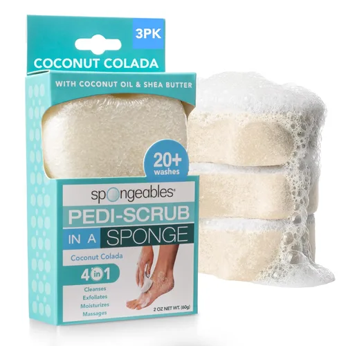 Miniatura 9 de Spongables Pedi Scrub - Esponja exfoliante para pies de 5+ lavados, lavanda, 6 unidades Aceite de árbol de té de lavanda Viaje