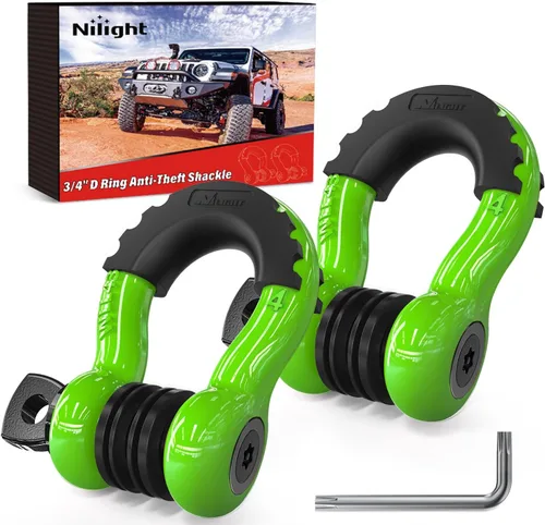 Miniatura 26 de Nilight - 2 grilletes en forma de anilla en D de 3/4 pulgadas con tornillo pasador de 7/8 pulgadas, 41 887 libras, resistentes a la rotura