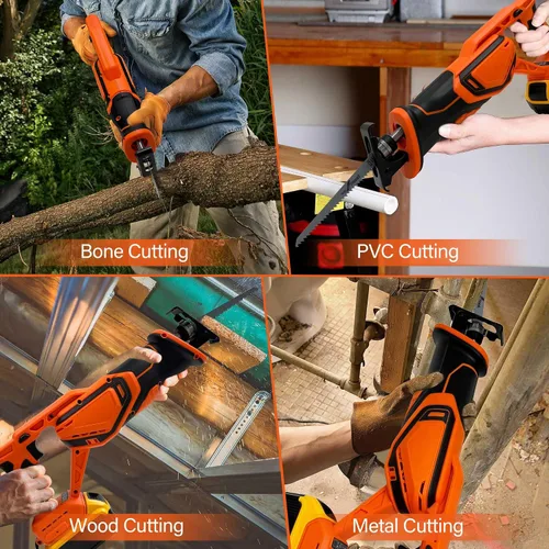 Miniatura 7 de Sierra de vaivén inalámbrica compatible con batería DEWALT 20V LI-ION. Sierra eléctrica recíproca con motor sin escobillas y 4 cuchillas, Para