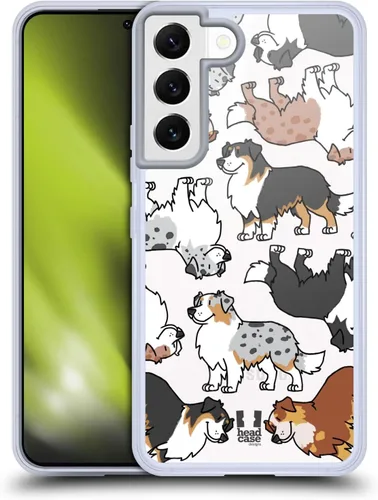 Head Case Designs Funda de gel con 3 patrones de raza de perro de pastor australiano [protección de grado militar] compatible con Samsung Galaxy S22