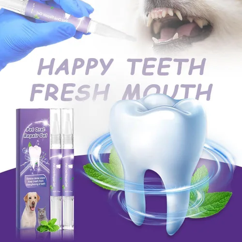 Miniatura 7 de Cepillo de dientes para mascotas, limpiador de dientes y aliento más fresco, gel de reparación oral para mascotas, gel de blanqueamiento