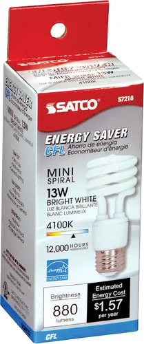 Miniatura 2 de Satco - Foco CFL mini espiral., S7218, 13watts, 120 volts