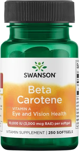 Swanson Betacaroteno - Suplemento de vitamina A que promueve la salud inmunológica, la salud de los ojos y la piel - Fórmula de bienestar natural -