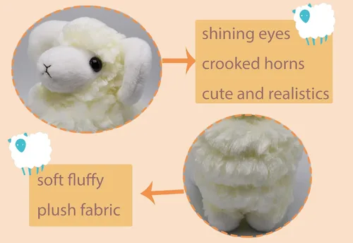 Miniatura 4 de Peluche de oveja de peluche adorable y esponjoso, súper suave y lindo, muñeca de cordero, regalos bonitos para niños y niñas, regalo para cumpleaños