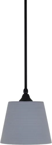 Miniatura 169 de Toltec Lighting Tallo Colgado Mini colgante, acabado de cobre negro, 3.5" cuadrado humo burbuja vidrio