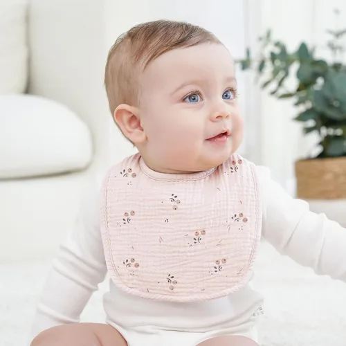 Miniatura 2 de Paquete de 10 baberos para bebés de muselina de algodón 100%, baberos para babeo para bebés unisex, niños pequeños, infantes, recién nacidos