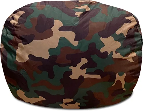 Miniatura 101 de Posh Beanbags - Sillón puff grande, 38 pulgadas, color azul rey sólido Nylon suave - Azul real