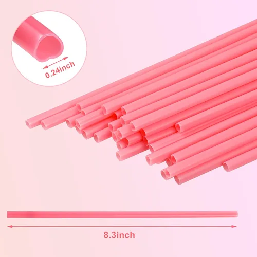 Miniatura 2 de Pickmesh 100 pajitas de San Valentín en forma de corazón, de plástico rosa, desechables, para beber, lindo café, leche, pajitas de San Valentín