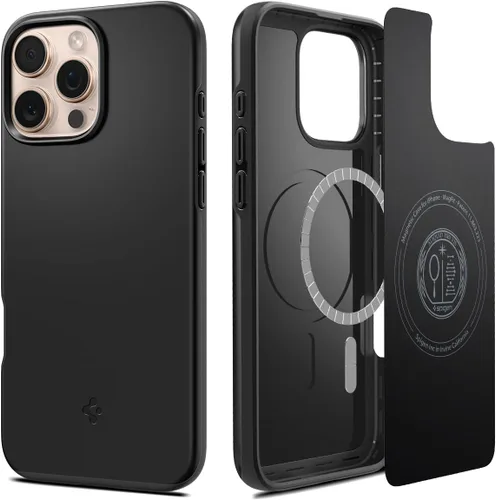 Miniatura 19 de Spigen Thin Fit MagFit Funda diseñada para iPhone 16 [Carcasa rígida] [Protección de grado militar] Compatible con MagSafe - Negro