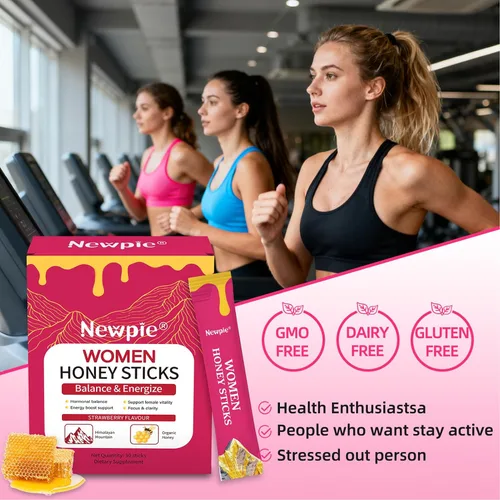 Miniatura 5 de Palitos de Miel Shilajit para Mujeres, Palitos de Miel Pura del Himalaya Sabor Fresa Impulso de Energía Mezcla Herbal de Alta Potencia para Impulso