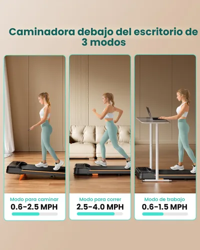 Miniatura 3 de Abonow Almohadilla para caminar, caminadora para debajo del escritorio con inclinación para oficina en casa, 2.5 HP, caminadora portátil
