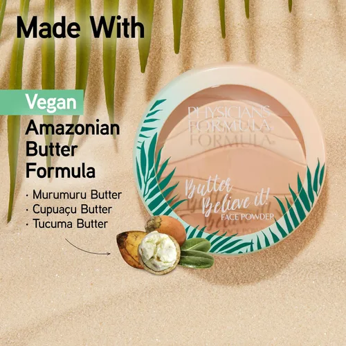 Miniatura 3 de Physicians Formula Murumuru Mantequilla ¡Créelo! Polvo prensado para rostro, cobertura construible con acabado cremoso, enriquecido con mantequillas