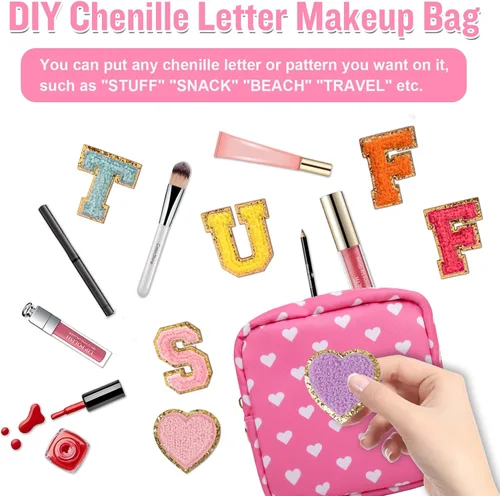 Miniatura 7 de Mini bolsa de maquillaje de nailon para bolso, pequeña y bonita bolsa con cremallera para cosméticos, bolsa impermeable para monedas de viaje