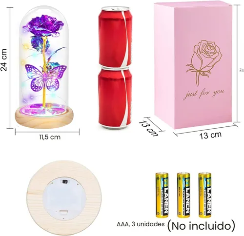 Miniatura 8 de QUNPON Regalos de rosas para el día de la madre, regalos de rosas para mujeres, regalos de cumpleaños para mujeres, flores de mariposa moradas
