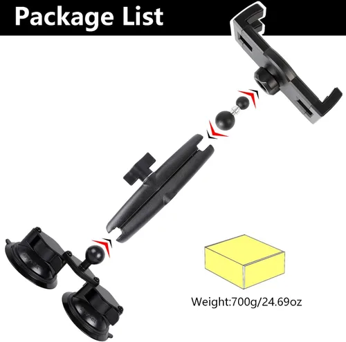 Miniatura 8 de Pilots - Soporte para tablet con ventosas dobles fuertes, soporte universal para iPad para aviones, coche, barco, camión, parabrisas, compatible