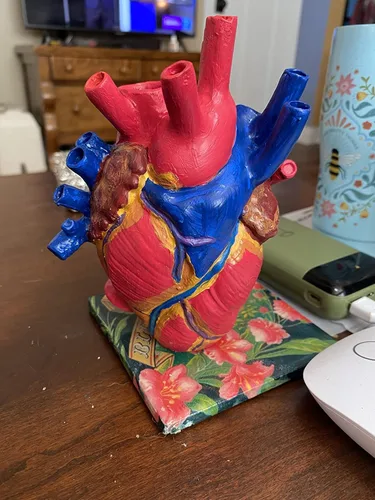 Miniatura 6 de Florero de corazón, escultura de resina, arte de corazón creativo, florero, maceta, decoración del hogar, sala de estar, escritorio, mesa
