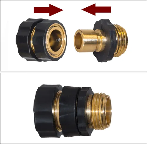 Miniatura 2 de Hourleey Conector rápido para manguera de jardín, conector rápido de 3/4 pulgadas, macho y hembra, 3