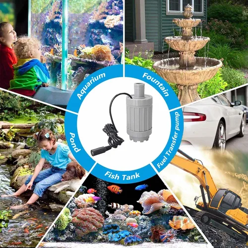 Miniatura 2 de Bomba sumergible de 500 GPH, bomba de agua solar, bomba de agua ultra silenciosa con cable de alimentación de 13 pies para acuario, estanque