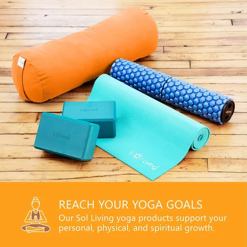 Miniatura 9 de Sol Living Bloques de yoga, paquete de 2 cojines de yoga de espuma EVA de alta densidad, para estirar, pilates, meditación, equipo de ejercicio