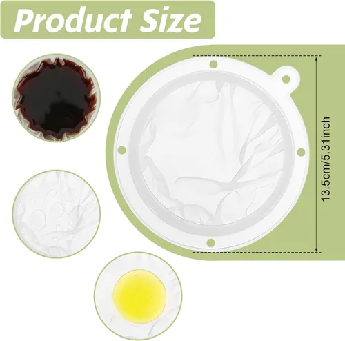 Miniatura 2 de 4 coladores de malla de 200 piezas, filtro de embudo de nailon para aceite de cocina, leche, jugo, vino, queso y café, embudo de 5 pulgadas