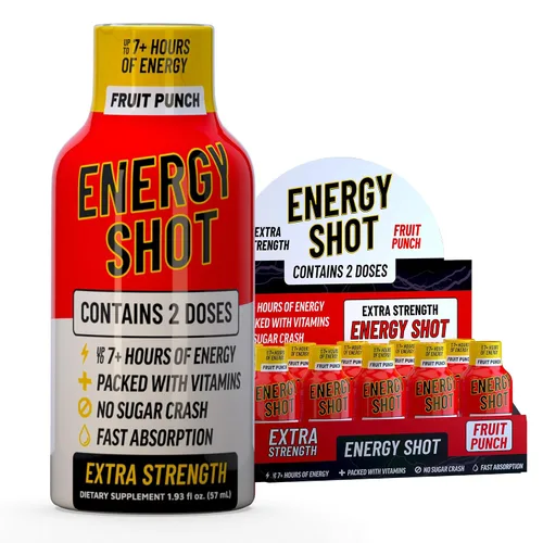 Miniatura 26 de Blue Raspberry Extra Strength Energy Shot 12 unidades – 260 mg de cafeína natural B12 B6 – Apoyo de energía y enfoque – 2 porciones sin azúcar Té