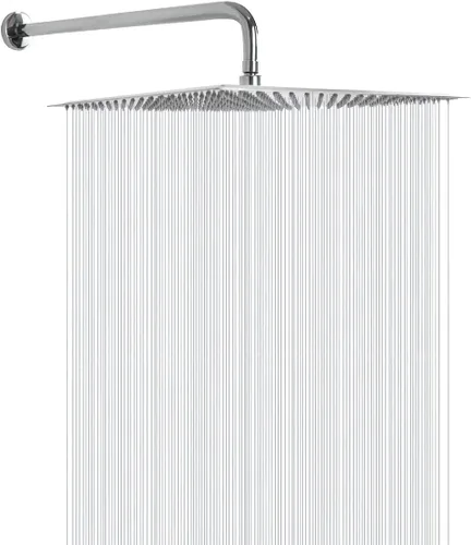 Miniatura 9 de NearMoon - Alcachofa de ducha de lluvia cuadrada con brazo extensible, de acero inoxidable grande, cascada, cobertura de cuerpo completo