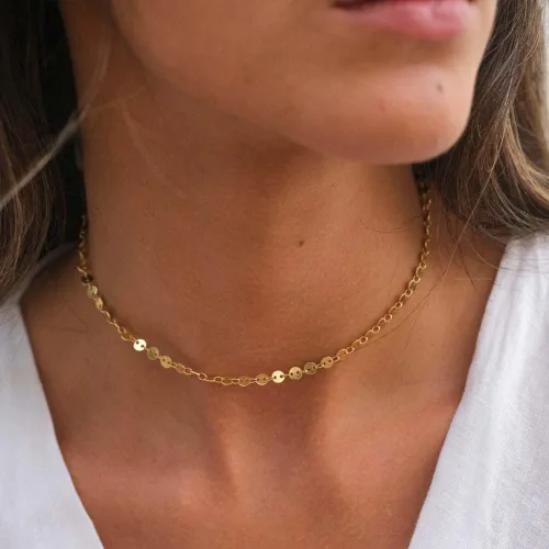Miniatura 2 de Collar de oro para mujer, gargantilla chapada en oro de 14 quilates, delicados collares en capas, collar de plata para mujer, chapado en oro blanco