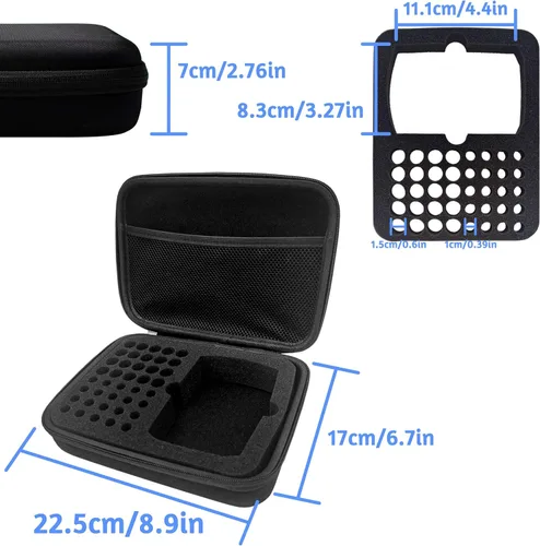 Miniatura 2 de Bolsa organizadora de baterías, caja de almacenamiento segura, ordenada, a prueba de golpes, dura, portátil, con capacidad para 40 pilas AA y AAA