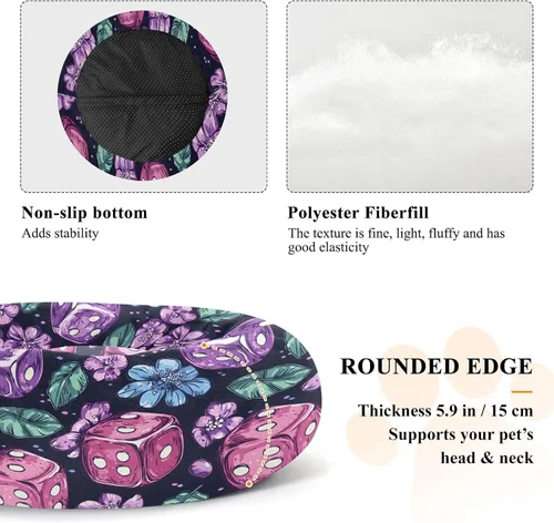 Miniatura 5 de Wudan Pet Cat Bed Anxiety Relief Fluffy Dog Pillow Bed for Medium Size Pets Sleeping XS Cute Lavender Casino