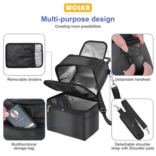 Miniatura 3 de Bolsa enfriadora de leche materna - Bolsa enfriadora para madres lactantes multifunción, bolsa térmica con aislamiento para biberones con Todo negro