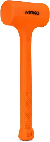 Miniatura 8 de NEIKO 02849A - Martillo de soplado muerto de 4 libras, naranja neón Moldeado unibody Agarre a cuadros Resistente a chispas y rebote