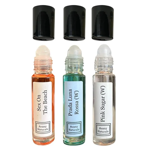 Miniatura 6 de Juego de 3 aceites de perfume para mujer, aroma inspirado en suave y limpio, fragancia corporal enrollable para capas, 0.3 fl oz (colección limpia)