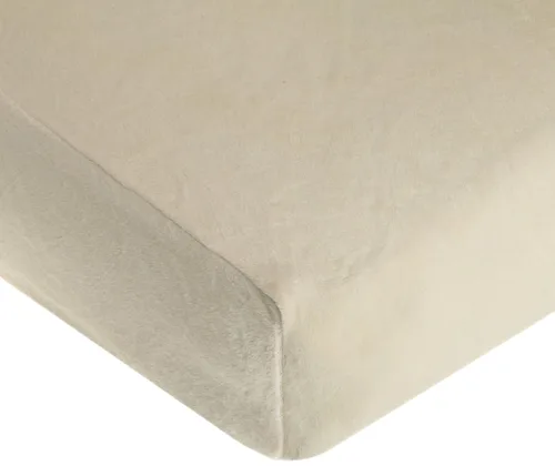 American Baby Company Heavenly Soft - Sábana bajera ajustable de felpilla para cuna, 28 x 52 pulgadas, cálida y acogedora, sábana de felpilla Crema