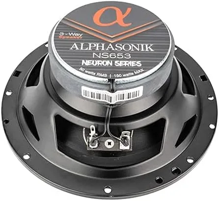 Miniatura 7 de Alphasonik 1 par de altavoces NS653 Neuron Series de 6.5" (300 vatios máx. para el par) 150 vatios máx. por altavoz, altavoz de audio para automóvil
