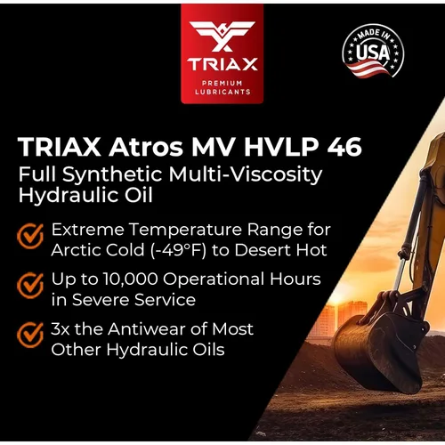 Miniatura 4 de TRIAX Atros Multivis HVLP 46 - Aceite hidráulico sintético completo, 300% aditivo antidesgaste, 7.000-10.000 horas de vida, flujo frío ártico -54