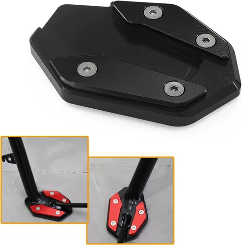 Miniatura 4 de Soporte lateral para motocicleta para YZF R3 R25 MT03 MT25 2019-2022 Soporte de extensión de placa de soporte para pie Placa de ampliación (negro)