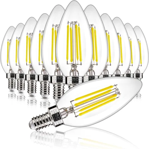 Miniatura 9 de ALAMPEVER Paquete de 6 bombillas para lámpara de techo, equivalente a 40W, foco E12 de candelabro, foco LED regulable de 330 lm, 2200 K blanco